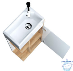 Тумба напольная 1Marka Laura 40Н с раковиной Laura 40 дуб сонома R