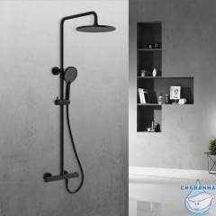 Душевая система Vincea Esse 250 1 режим VSFS-1E0TMB (черный матовый)