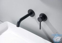 Смеситель для раковины встраиваемый Aquatek Европа AQ1313MB (черный матовый)