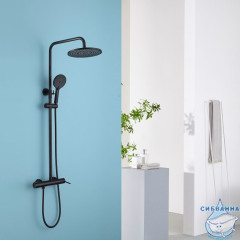 Душевая система Abber Emotion  250 1 режим AF8816B (черный матовый)