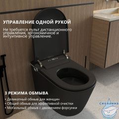 Электронный унитаз-биде ABBER Bequem AC1121SMB подвесной черный матовый