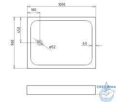 Акриловый поддон Gemy ST12B 100х90