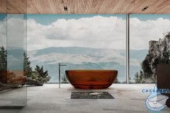 Ванна из полиэфирной смолы ABBER Kristall 165х78 AT9701Opal коричневая