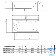 Ванна акриловая Toni Arti Kaitarain PL 170x75 KTN17075MB
