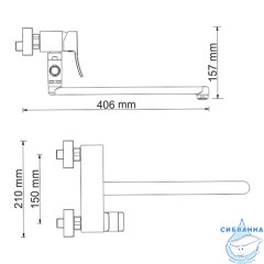 Смеситель для ванны WasserKRAFT Exter 1602L с душевым гарнитуром (бронза)