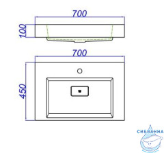 Мебельная раковина 70 см Aqwella Clarberg Toledo