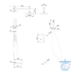 Душевая система Abber Emotion 250 1 режим AF8817 (хром)