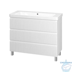 Тумба напольная Brevita Victory 105 белый матовый с раковиной Dreja Luxury 105