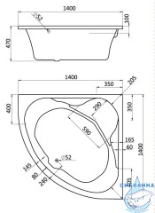 Ванна акриловая Santek Карибы 140х140