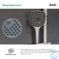 Лейка для душа Iddis Slide 3 режимa SLI3F0Ci18 (хром/черный)