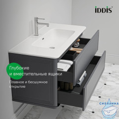 Тумба с умывальником, подвесная, 100 см, темно-серый, Oxford Neo, IDDIS, OXN10D0i95K подходит умыв. 0101000i28