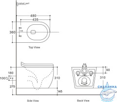 Унитаз подвесной безободковый Aquanet Rimless Cetus 2.0 249710 с сиденьем Soft Close (микролифт)
