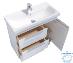 Тумба 1Marka Gaula 80Н белый с раковиной Moduo Slim 80