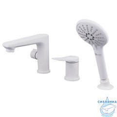 Смеситель для ванны на борт Lemark Bronx LM3745MW (белый матовый)