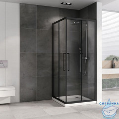 Душевое ограждение ABBER Schwarzer Diamant AG02080BH 80x80 профиль черный, стекло прозрачный (без поддона)