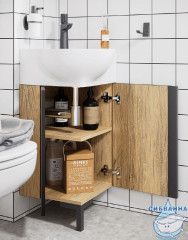 Тумба Aqwella Porto 45 дуб балтийский с раковиной Дельта  45