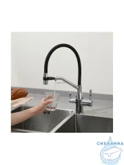 Смеситель кухни Frap F4397 (хром/черный)