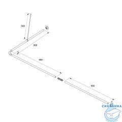 Угловой карниз для ванной комнаты, 90-180 см, глянц. хром, Elegante, IDDIS, 050A200I14