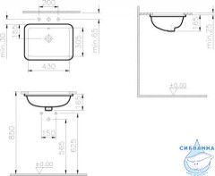 Раковина под столешницу 43 см Vitra S20 5474B003-0618