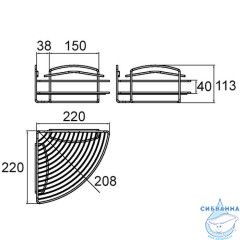 Полка угловая, проволока стальная, 06, Milardo, 206WC00M44