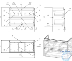 Тумба под раковину Cersanit Moduo Slim 80 64126 белый
