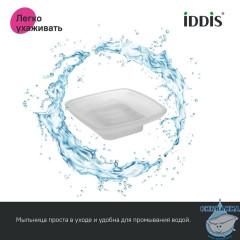 Мыльница, матовое стекло, сплав металлов, Slide, хром, IDDIS, SLISCG0i42