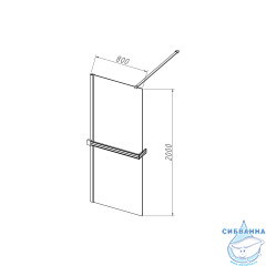 Walk-in Vincea Walk In HR 80 профиль черный, стекло прозрачное VSW-4HR800CLB