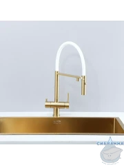 Смеситель кухни Gappo G4397-83 (сатин золотой)