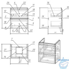 Тумба Cersanit Moduo Slim 60 белый с раковиной Cersanit Moduo Slim 60