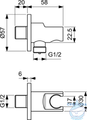 Шланговое подсоединение Ideal Standard Idealrain BC807XG