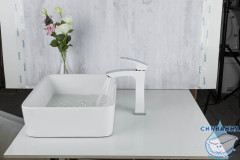 Смеситель для раковины Gappo G1007-78 (без донного клапана) (хром/белый)