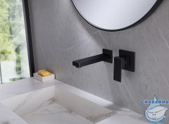 Смеситель для раковины встраиваемый Abber Daheim AF8212B (черный матовый)