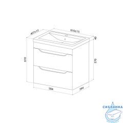 Тумба с умывальником, подвесная, 60 см, белый, Ray, IDDIS, RAY60W0i95K подходит умыв. 4076000i28