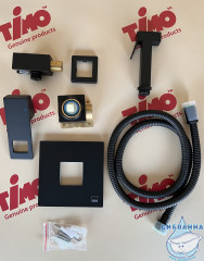 Встраиваемый смеситель с гигиеническим душем Timo Briana 7189/03SM (черный матовый)