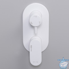 Встраиваемый смеситель для ванны Wasserkraft Mindel 8571  (белый матовый)