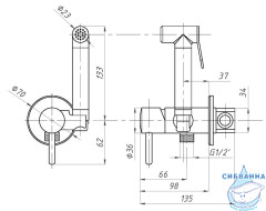 Встраиваемый смеситель с гигиеническим душем ALMAes Benito AL-859-01 (хром)