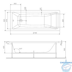 Каркас для ванны AM.PM Gem 170x70