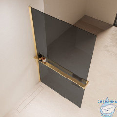 Walk-in Vincea Walk In HS 100 профиль брашированное золото, стекло тонированное VSW-1HR100CGG