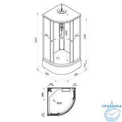 Душевая кабина Тритон Грей-Блэк 90x90 В профиль белый, стекло грей Щ0000067303