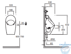 Писсуар Jacob Delafon Patio E1545-00