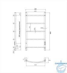 Полотенцесушитель электрический Indigo Embrace П5 (с таймером) 40х80 черный муар (с возможностью скрытого подключения, подключение R/L)