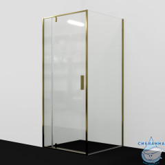 Душевое ограждение Wasserkraft Aisch 55P20 90x80 профиль золото, стекло прозрачный