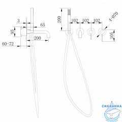 Смеситель для ванны встраиваемый ABBER Wasser Kreis AF8130NG (никель)
