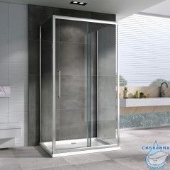 Душевое ограждение ABBER Schwarzer Diamant 150x100 профиль хром, стекло прозрачное AG30150H-S100-S100 (без поддона)