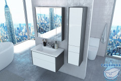 Тумба Roca Ronda 80 с раковиной Roca Gap 80 белый/антрацит