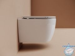 Инсталляция Loranto 4501 с кнопкой смыва Loranto 7313 черный матовый,  в комплекте с унитазом Azario Uno с сиденьем Soft close (микролифт) 