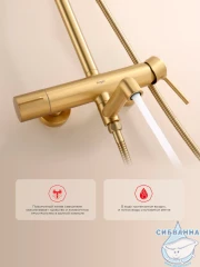 Душевая система Raglo 250 1 режим R20.24.03 (сатин золотой)