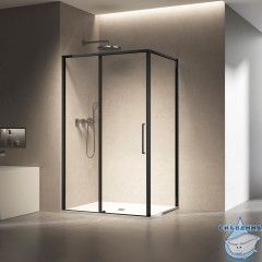 Душевое ограждение Vincea Slim 130x90 профиль черный, стекло прозрачное VSR-6SL9013CLB