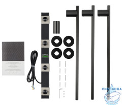 Полотенцесушитель электрический  Wonzon&Woghand Dortmund 56х58 WW-A363-MB (с возможностью скрытого подключения, подключение универсальное) (черный матовый)