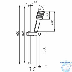 Душевой гарнитур Ferro Sinus Black N170BL-B (черный матовый)